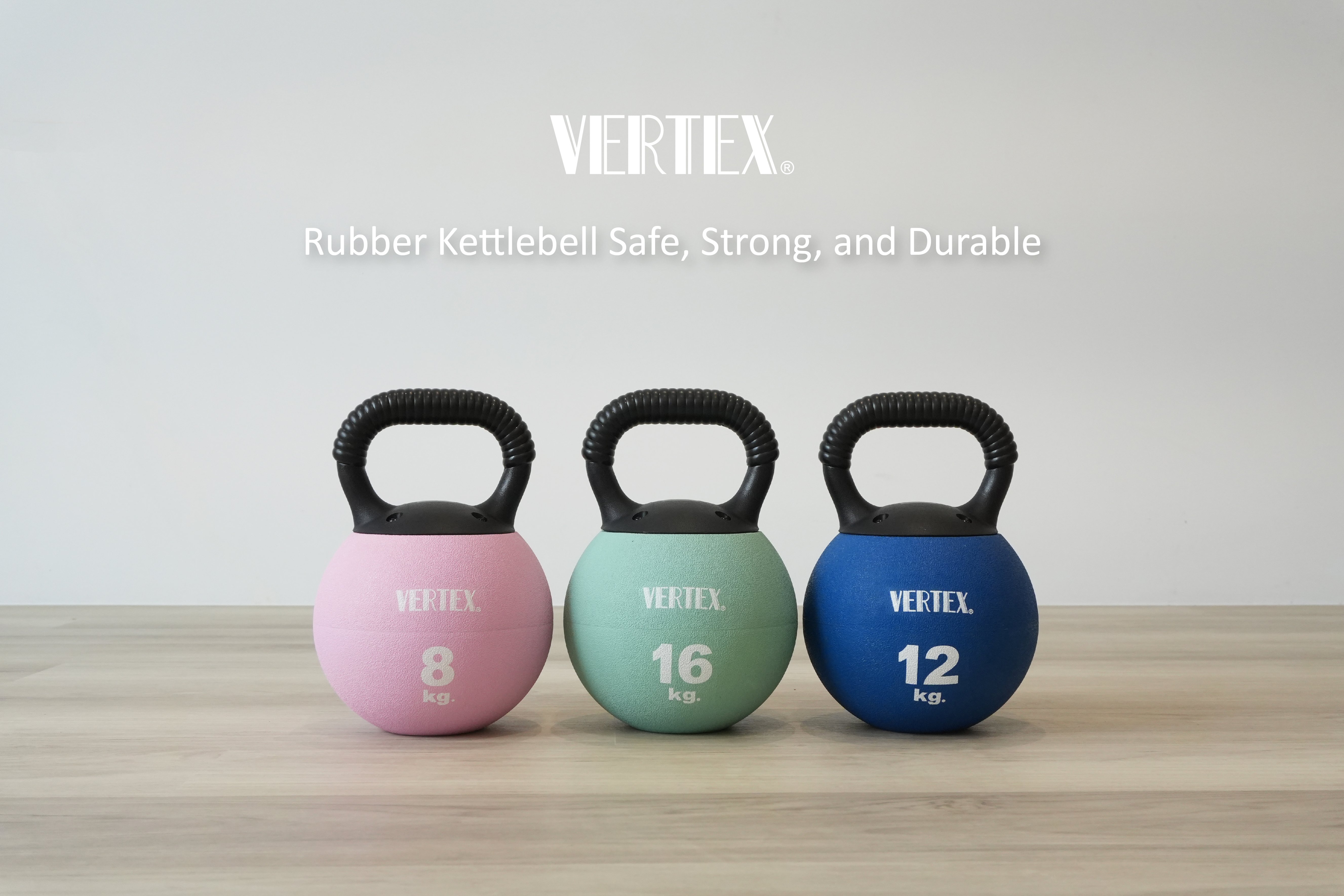 Rubber Kettlebell With Coil PP Handle